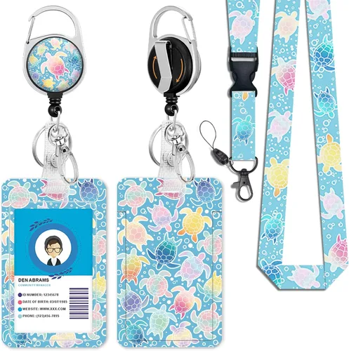 Vista 21 de Giancomics Soporte para tarjetas de identificación negro con cordón, cordones para insignias de identificación con carrete de insignia retráctil