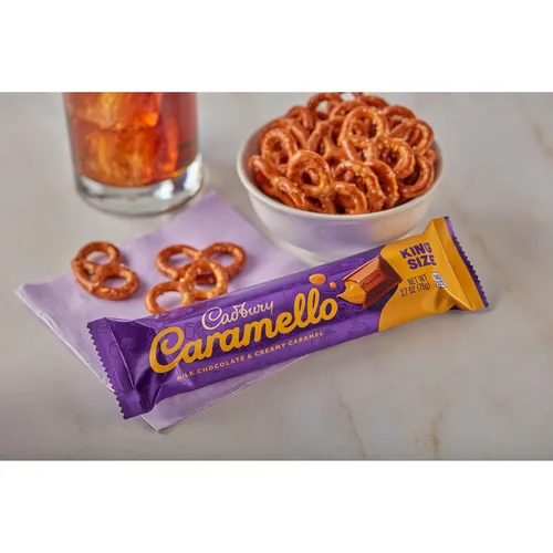 Vista 6 de CADBURY CARAMELLO - Barras de caramelo de chocolate con leche, tamaño King, 2.7 onzas (18 unidades) Barras de caramelo de chocolate con leche