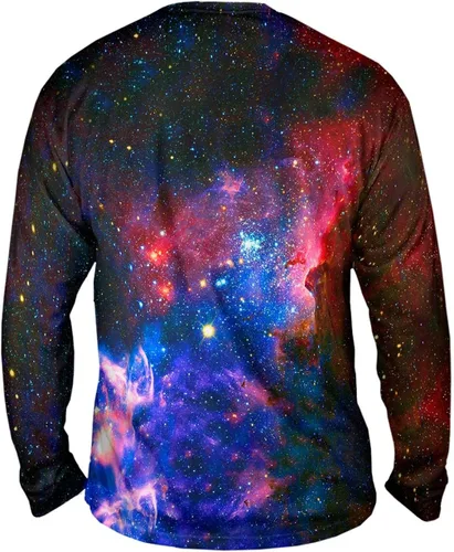Vista 2 de Yizzam - Carina Nebula Space Galaxy - Camiseta de manga larga para hombre