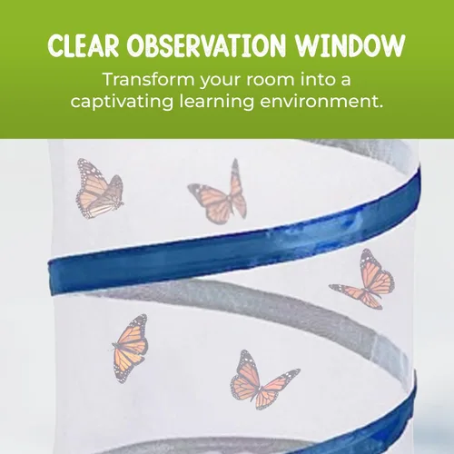 Vista 8 de Jaula de malla de hábitat para insectos y mariposas de 11 x 12 pulgadas, transparente