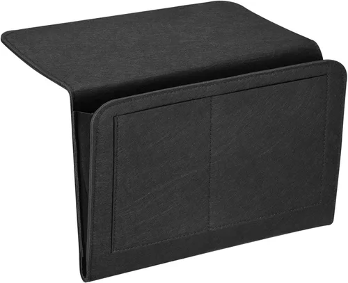 Vista 11 de PATIKIL Organizador de mesita de noche de 11 pulgadas, organizador de cama colgante de 5 bolsillos de fieltro suave, organizador de almacenamiento