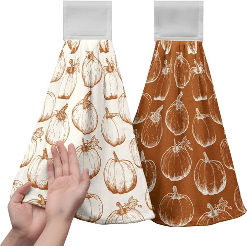 Vista 27 de Honey Bee - Juego de 2 toallas colgantes de cocina de verano con lunares y lazo para colgar, toallas de cocina de granja amarillas, suaves