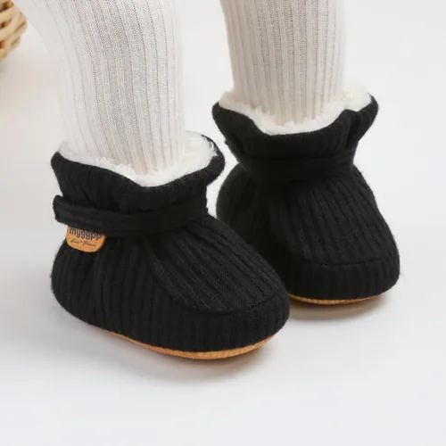 Vista 107 de Botines de forro polar para bebés, niños y niñas, pantuflas antideslizantes con agarre suave, zapatos de calcetín para recién nacidos, cuna