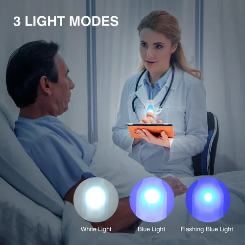 Vista 2 de Luces de enfermera para turno de noche, luz nocturna de enfermería recargable, con clip, manos libres, linternas LED para caminar, correr, mascotas