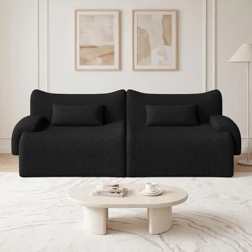 Vista 24 de Sofá modular modular de 126 pulgadas en forma de L para sala de estar, sofá modular de gran tamaño con asientos profundos, sofás modernos con Negro
