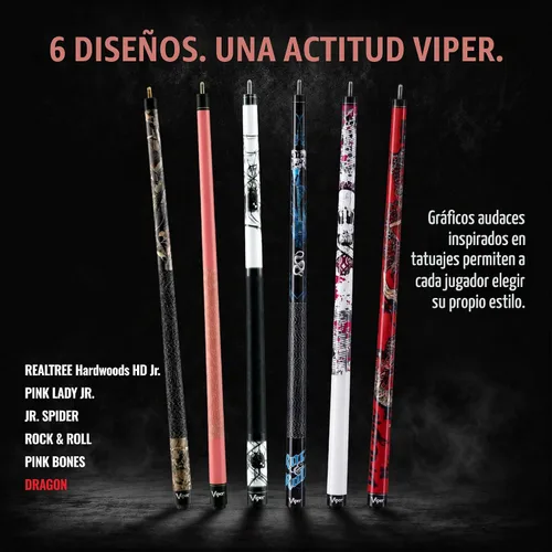 Vista 6 de Viper by GLD Products Junior 48" 2-Piece Pool Cue Stick, 6 Designs Dragón