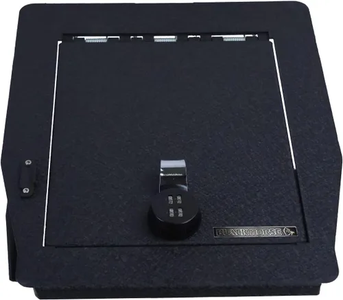 Vista 9 de Black Horse - Caja de seguridad segura para consola central, organizador de caja de pistola negra, con cerradura reiniciable de combinación de 4