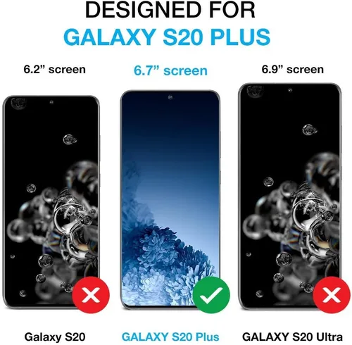 Vista 2 de Belemay Funda tipo cartera para Galaxy S20+ Plus, de piel auténtica, con bloqueo RFID, funda protectora con tapa, cierre magnético con función atril