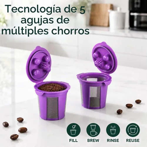 Vista 6 de 2 Reusable K Cups for Keurig Duo Gen 2 - Carafe Mesh Coffee Filter Basket