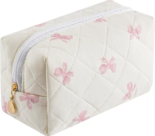 Vista 47 de Bolsa de maquillaje de viaje para mujeres y niñas, bolsa de maquillaje con cremallera, flores florales, organizador de maquillaje, bolsa de tela