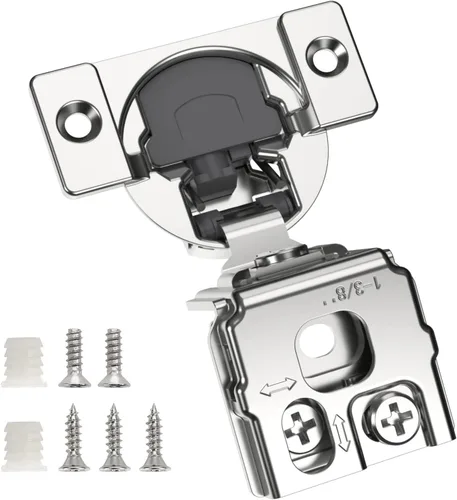 Vista 10 de Chibery Paquete de 10 bisagras ocultas de cierre suave 3D superpuestas de 1 pulgada para puerta de marco facial, bisagras de cierre automático