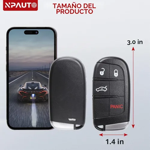 Vista 7 de NPAUTO Llavero inteligente de repuesto para Dodge Charger Challenger Dart Durango Chrysler 300 2011 2012 2013 2014 2015 2016 2017 2018 - Llaveros