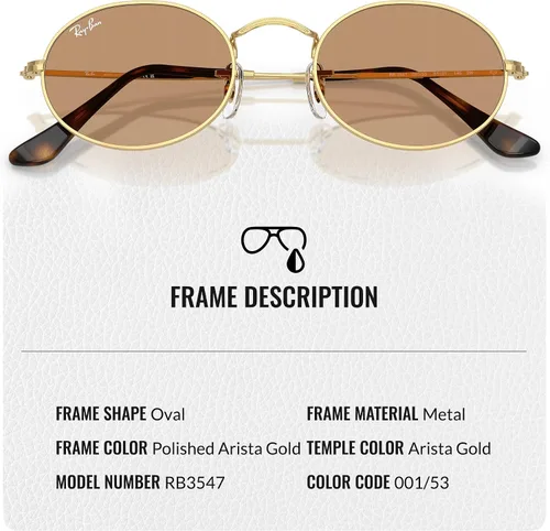 Vista 3 de Ray-Ban RB3547 OVAL METAL SUMMER CAPSULE - Gafas de sol de forma ovalada con kit oficial de gafas