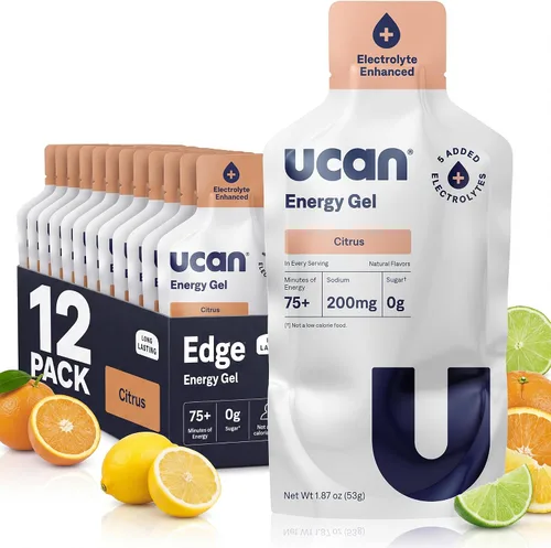 Vista 8 de UCAN Gel energético + electrolitos Cereza Sin azúcar Paquete de 12
