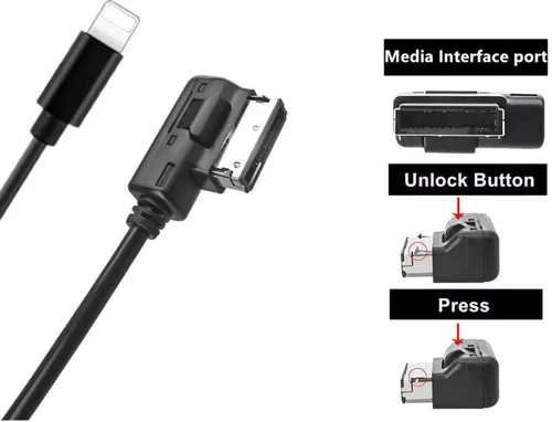Vista 6 de Cables de audio AMI - Cable auxiliar de interfaz musical compatible con A3/A4/A5/A6/A8/S4/S6/S8/Q5/Q7 con sistema MMI 3G+ para 13 Pro, 13 Pro Max
