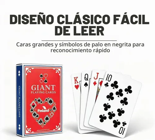 Vista 3 de PMLAND - Naipes gigantes gigantes de 5 x 7 para personas mayores
