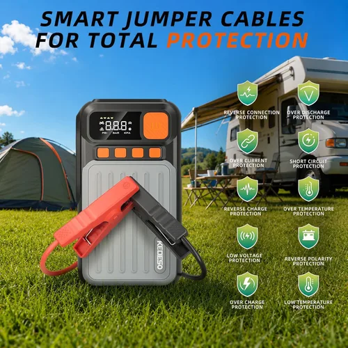 Vista 7 de Arrancador de coche con compresor de aire Batería Arrancador portátil Orange