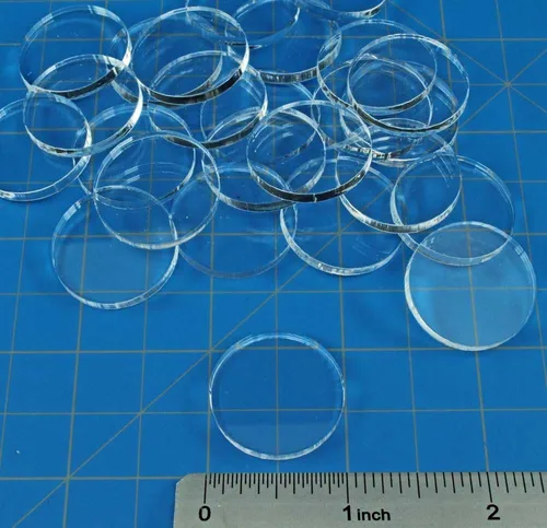 Vista 2 de LITKO - Bases redondas de 1 pulgada, compatible con D&D y Pathfinder, transparente de 0.118 in Set of 25 25mm — fits Medium creatures Sturdy