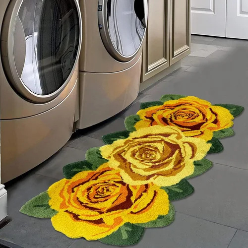 Vista 26 de USTIDE Tapete de baño de rosa esponjoso de 23.6 x 35.4 pulgadas, tapete de baño antideslizante para baño, cocina, sala de estar o dormitorio