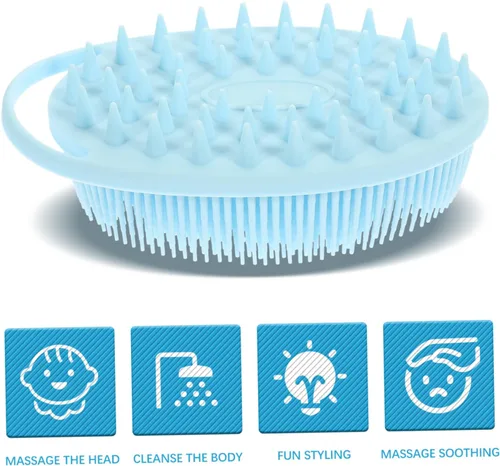 Vista 6 de Shower Brush with Soft Silicone Bristles for Deep Cleansing and Sensory Training Dual Sided Body Scrubber for Gentle Exfoliation and Massage