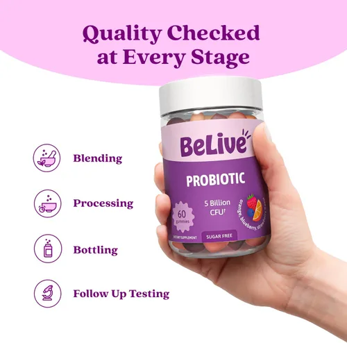 Vista 8 de BeLive Gomitas probióticas – Probióticos con 5 mil millones de UFC para la salud digestiva, hombres, mujeres y niños – para apoyo inmunológico, sin
