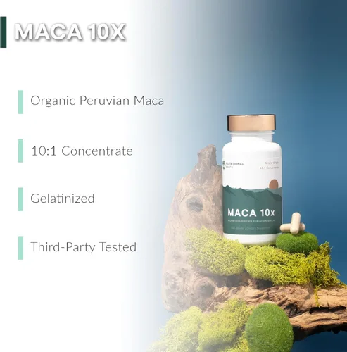 Vista 2 de Cápsulas orgánicas de raíz de maca para mujeres y hombres, extracto 10:1