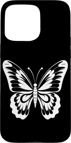 Vista 28 de Funda gráfica de mariposa blanca y negra para iPhone 16
