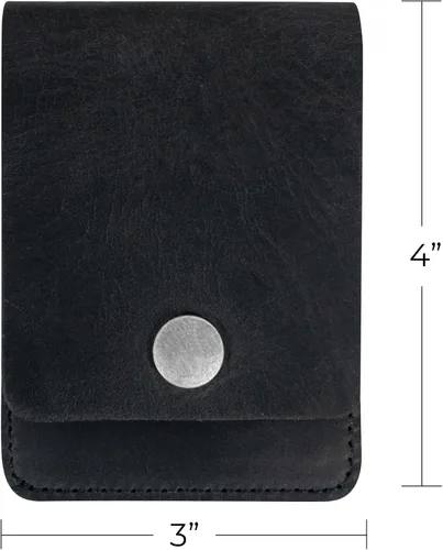 Vista 27 de Hide & Drink, Cartera vertical con bolsillo frontal con ranura para tarjetas, almacenamiento compacto para billetes, tarjetero, cuero de grano
