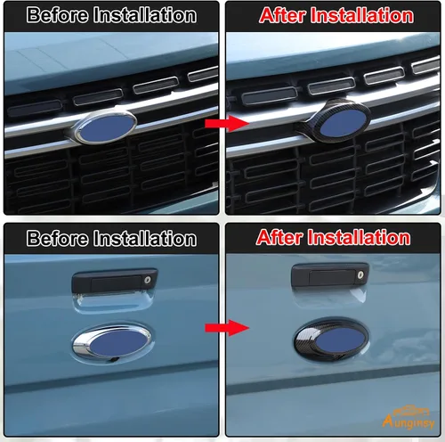 Vista 5 de Emblemas delanteros y traseros para auto, anillo, cubierta, compatible con Ford Maverick 2022-2024, emblema de maletero trasero, emblema