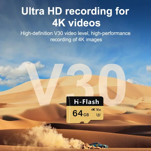 Vista 6 de Tarjeta TF de 64 GB U3 V30 4K, paquete de 5, tarjeta de memoria de alta velocidad de hasta 150 MB/s, tarjeta de memoria TF de alta velocidad