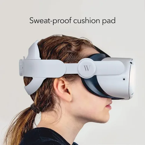 Vista 6 de Wasserstein Adjustable Head Strap Compatible with MetaOculus Quest 2 - Increased Support and Reduced Head Pressure with Sweat-Proof Cushion Pad