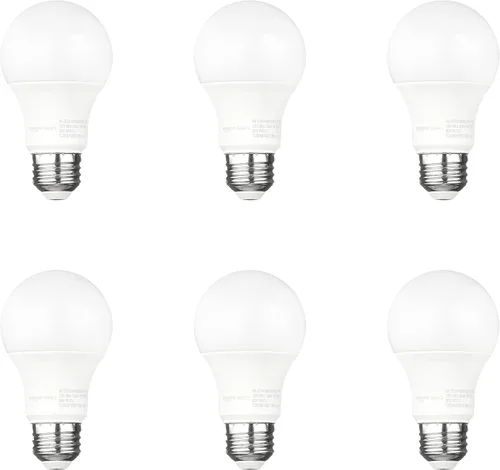 Vista 8 de Bombilla LED A19 Amazon Basics con sensor de atardecer a amanecer para exterior, equivalente a 60 W, energía eficiente 9 W, luz de día 5000K, base