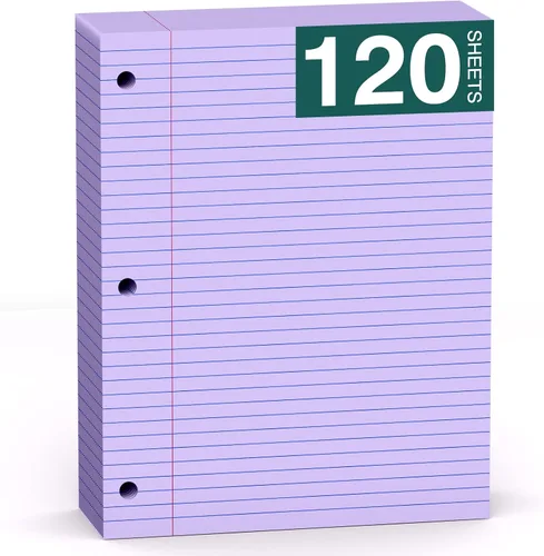 Vista 7 de Note Pads 8 X 10.5 Loose Leaf Paper, 200 Sheets, 3 Hole Punched Lined Paper, College Ruled 8 X 10.5 Notebooks, 10-1/2" X 8 Binder Writing Pads