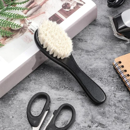 Vista 8 de Shappy 2 piezas de cepillo de peluquero para hombre, cepillo de barba para el cuello, herramienta de aseo suave con mango de madera para kits