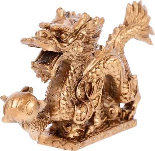 Vista 3 de BESPORTBLE Escultura de dragón chino de resina, estatua de dragón oriental, escritorio, estatuilla de Fengshui, decoración de arte para el hogar
