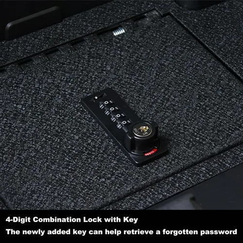 Vista 2 de Caja Fuerte para Consola Central - Caja Fuerte para Pistola de Consola KEREN Compatible con Dodge Ram 1500 2500 3500 2013-2018 con Reproductor