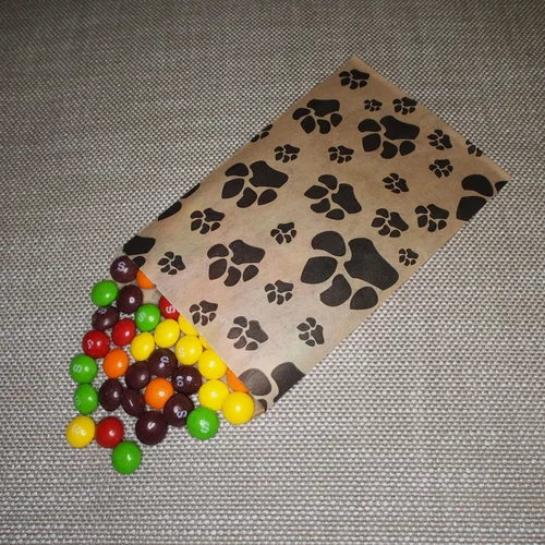 Vista 2 de CuteBox Pawprint - Bolsas de regalo de papel plano de estraza (4 x 6 pulgadas) para manualidades, recuerdos de fiesta, venta al por menor