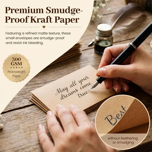 Vista 7 de HANSGO 100 mini sobres para tarjetas de regalo, portadores de tarjetas de regalo de 4 x 2.8 pulgadas con cierre de corazón, para bodas, cumpleaños