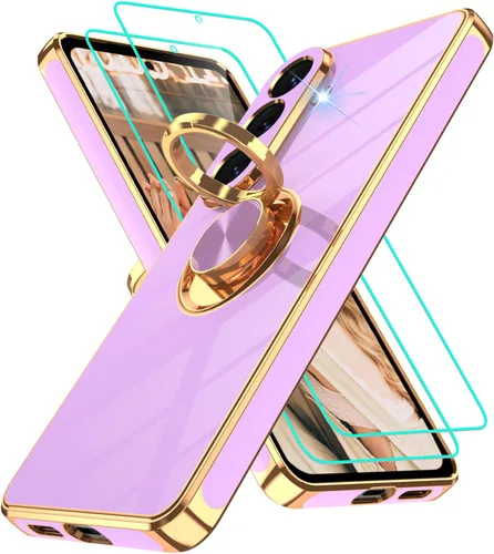 Vista 331 de Funda para Motorola Moto G 5G 2024: Funda Moto G Play 5G 2024 con 2 piezas de protectores de pantalla, soporte de anillo de rotación de 360°