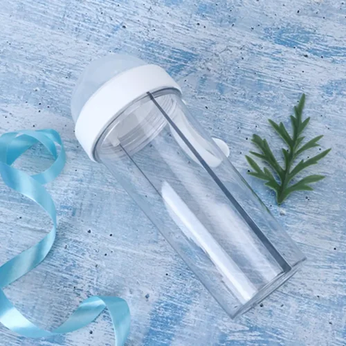 Vista 2 de YOUTHINK Botella de agua con pajilla, 20.3 fl oz, transparente, reutilizable, doble uso, botella de agua con pajita para el hogar, al aire libre