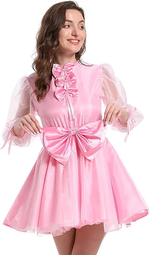 Vista 2 de Disfraz francés de sirvienta para mujer, vestido de Lolita con lazo