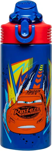 Vista 19 de Zak Designs Bluey Sage - Botella de agua para niños para la escuela o viajes, botella de agua de acero inoxidable de 14 onzas con popote, asa y tapa