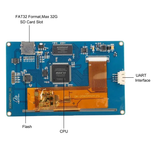 Vista 5 de Nextion Basic Display 5.0 ''NX8048T050 5.0 pulgadas TFT resistiva panel de pantalla táctil 800x480 UART HMI módulo de pantalla LCD inteligente