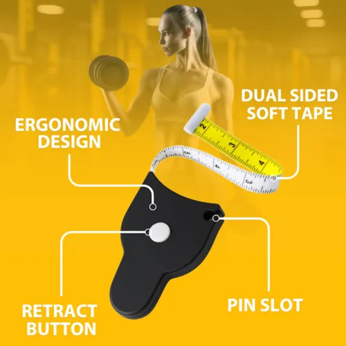 Vista 7 de Perfect Body - Cinta métrica telescópica automática de 80 pulgadas, cinta métrica retráctil para cuerpo: cintura, cadera, busto, brazos y más Negro