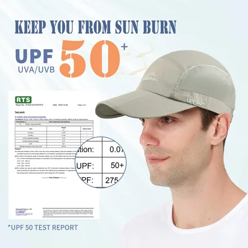 Vista 54 de ELLEWIN Gorra de béisbol unisex UPF 50 sin estructura, con pico grande y plegable