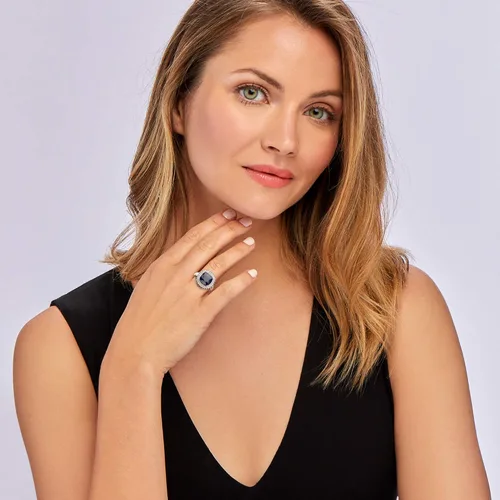 Vista 2 de Ross-Simons 5.70 ct. t.w. Sapphire and .10 ct. t.w. White Topaz Ring in Sterling Silver