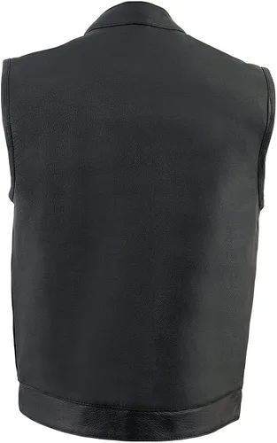 Vista 4 de Milwaukee Leather MLM3514 - Chaleco de cuero para hombre "Cool-Tec" estilo club