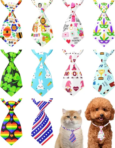 Vista 57 de PET SHOW Paquete de 10 corbatas para perros de feliz cumpleaños, XS