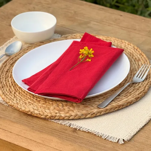 Vista 4 de Hausattire Servilletas reutilizables lavables 100% algodón de 18 x 18 pulgadas para mesa de comedor, hogar, banquete, fiesta, boda, día de la madre