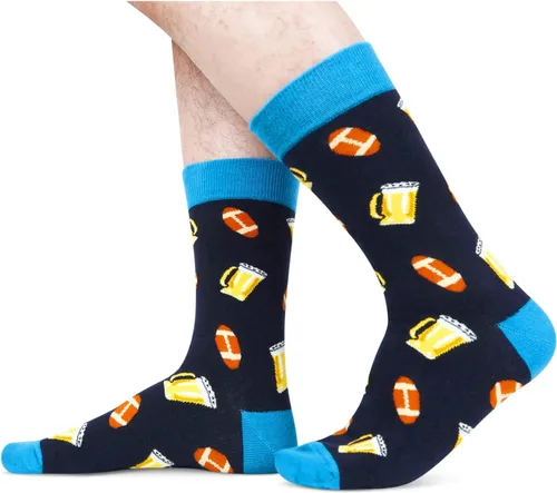 Vista 2 de sockfun Divertidos calcetines locos y tontos para hombres, calcetines de cerveza, regalos para los amantes de la cerveza, regalos divertidos